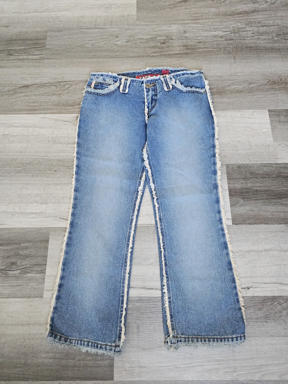 Vintage Zana-Di Y2K Low Rise Frayed Seam Flare Jeans - Size 1